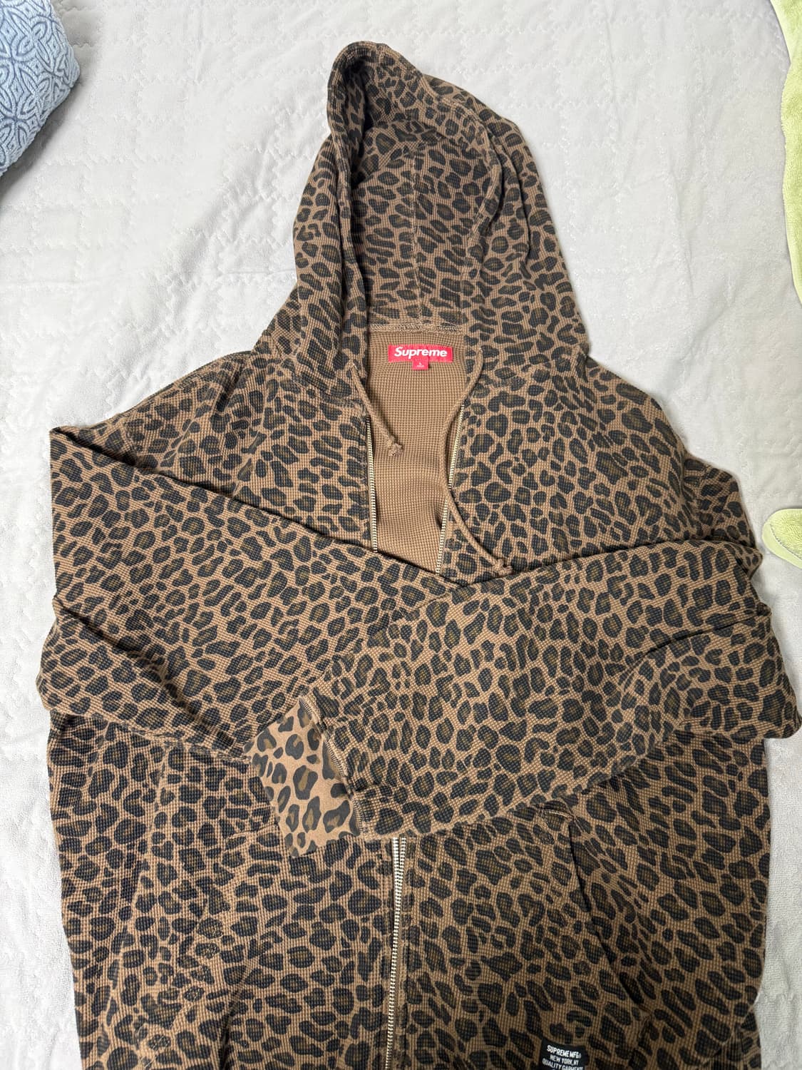 슈프림 써멀 후드 집업 레오파드 25ss l사이즈 상품이미지3