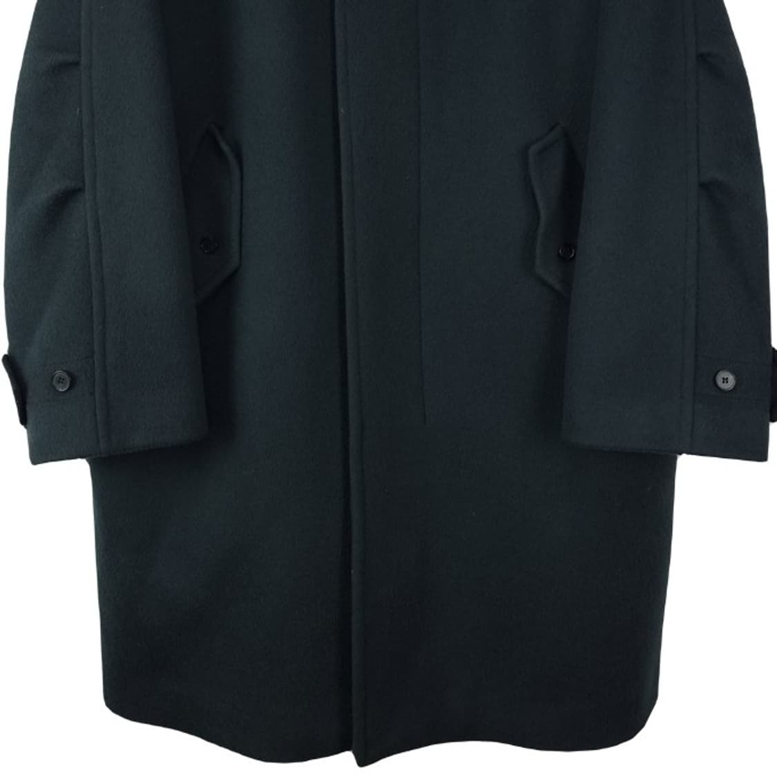 [어나더오피스] 오버사이즈 카라리스 모직 롱 코트 블랙 M18004 상품이미지5