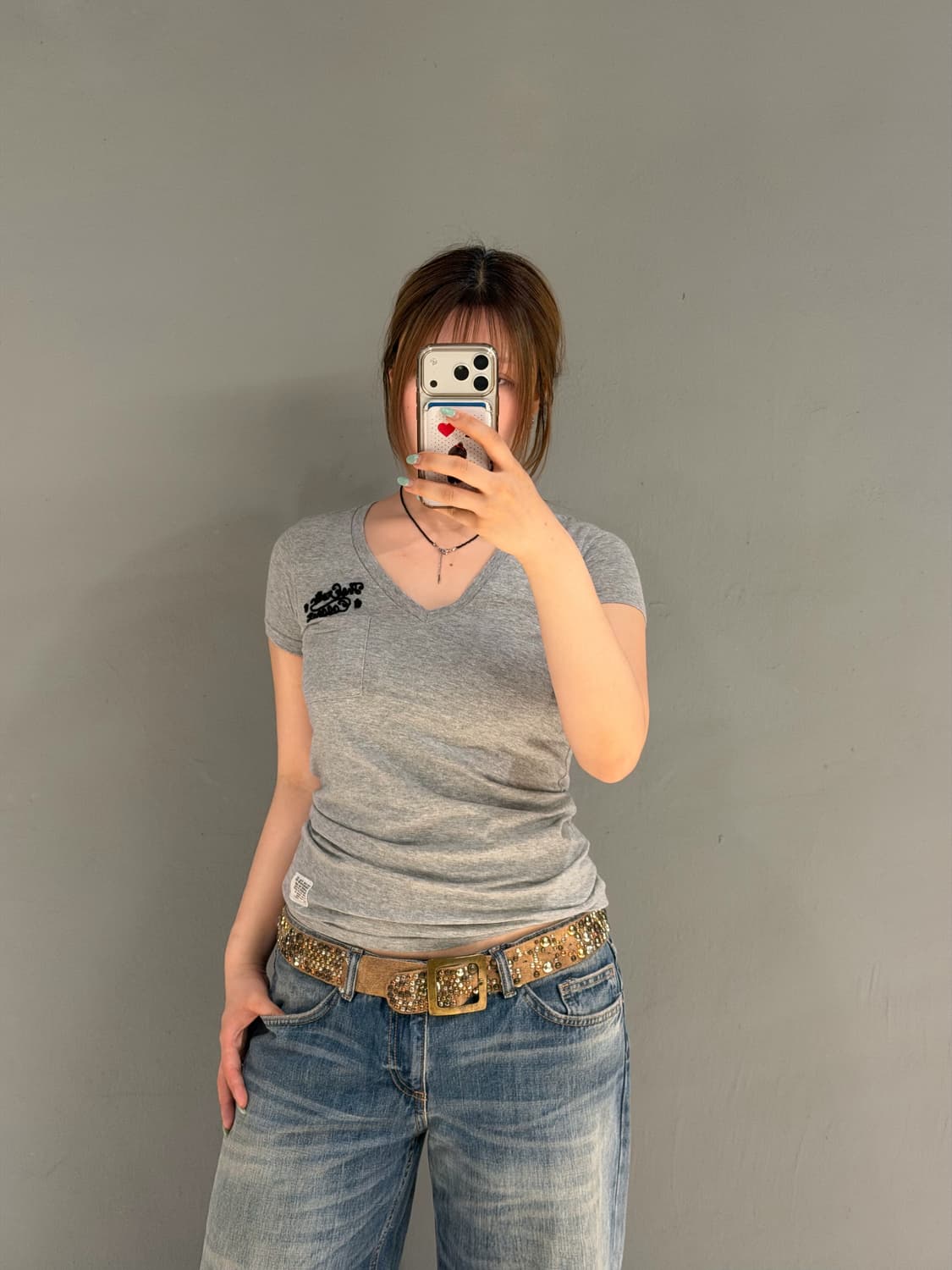 back embroied detail pocket t-shirt 상품이미지2