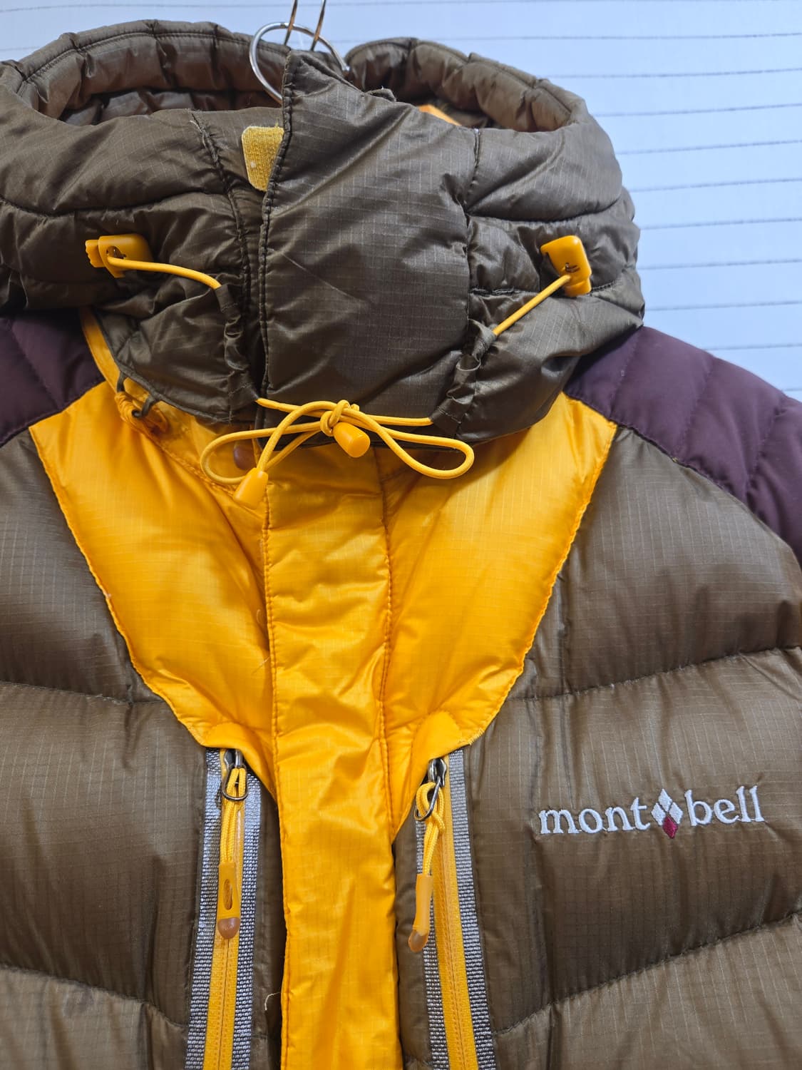 몽벨 EX 라이트 다운 패딩 옐로우 브라운 상품이미지5