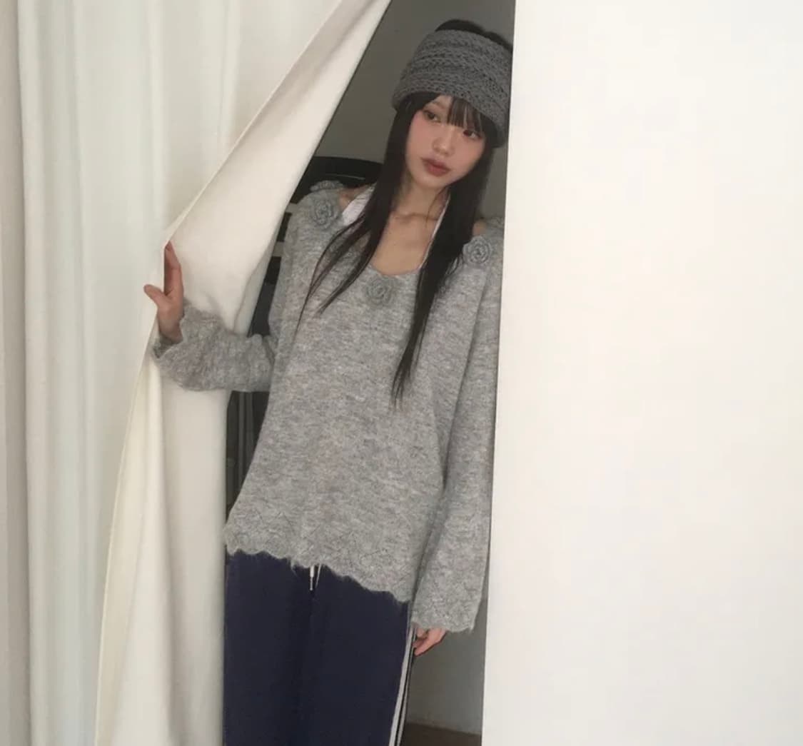 빈티지 꽃 니트 상품이미지4