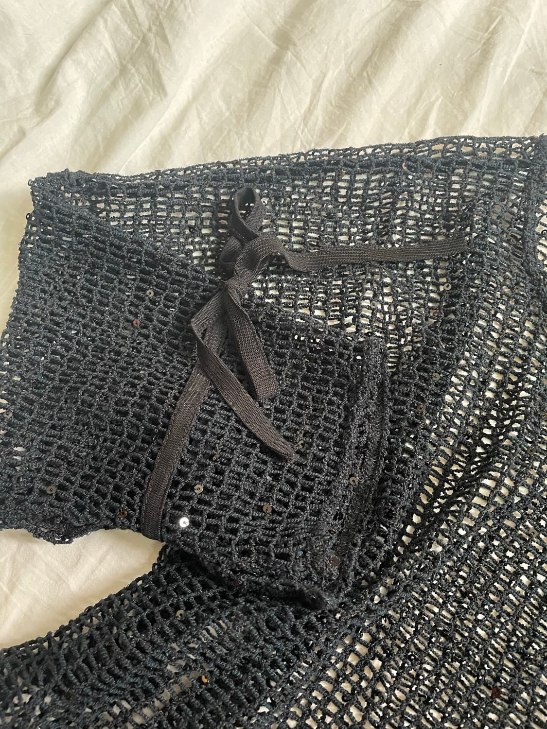 블랙 네트 시스루 니트  상품이미지6