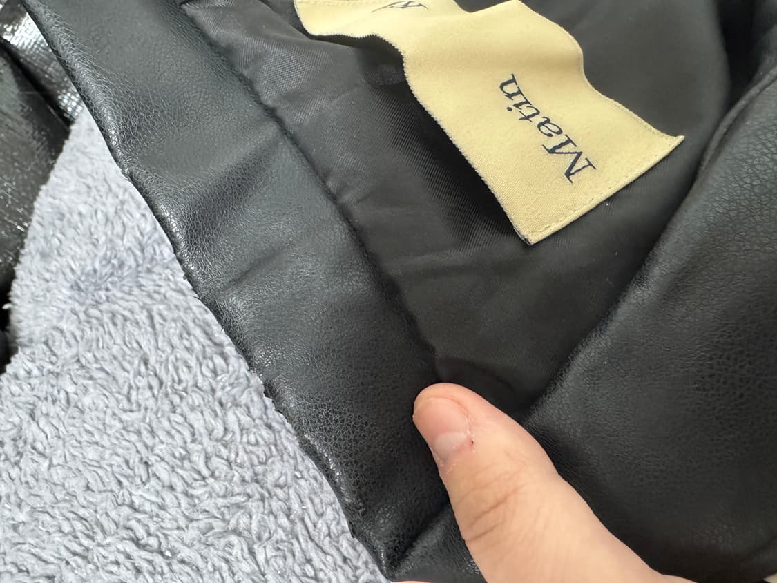 마뗑킴 콤비네이션 레더 자켓 상품이미지3