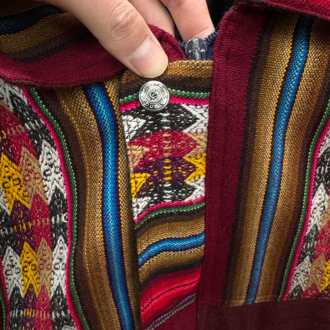 JPN VINTAGE 에스닉 패턴 패치워크 코튼 자켓 레드 상품이미지5