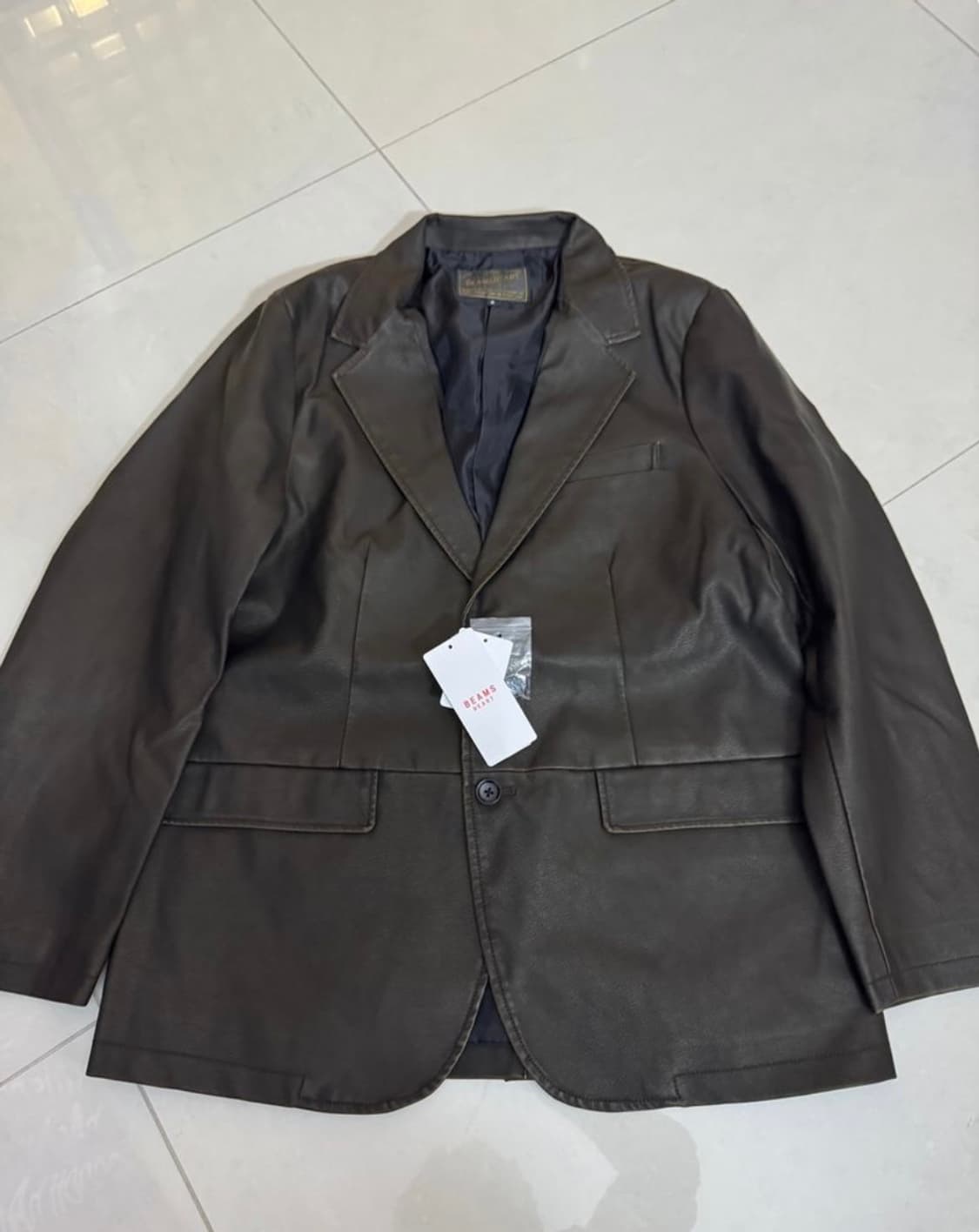 BEAMS 남성 가죽 블레이저 상품이미지1