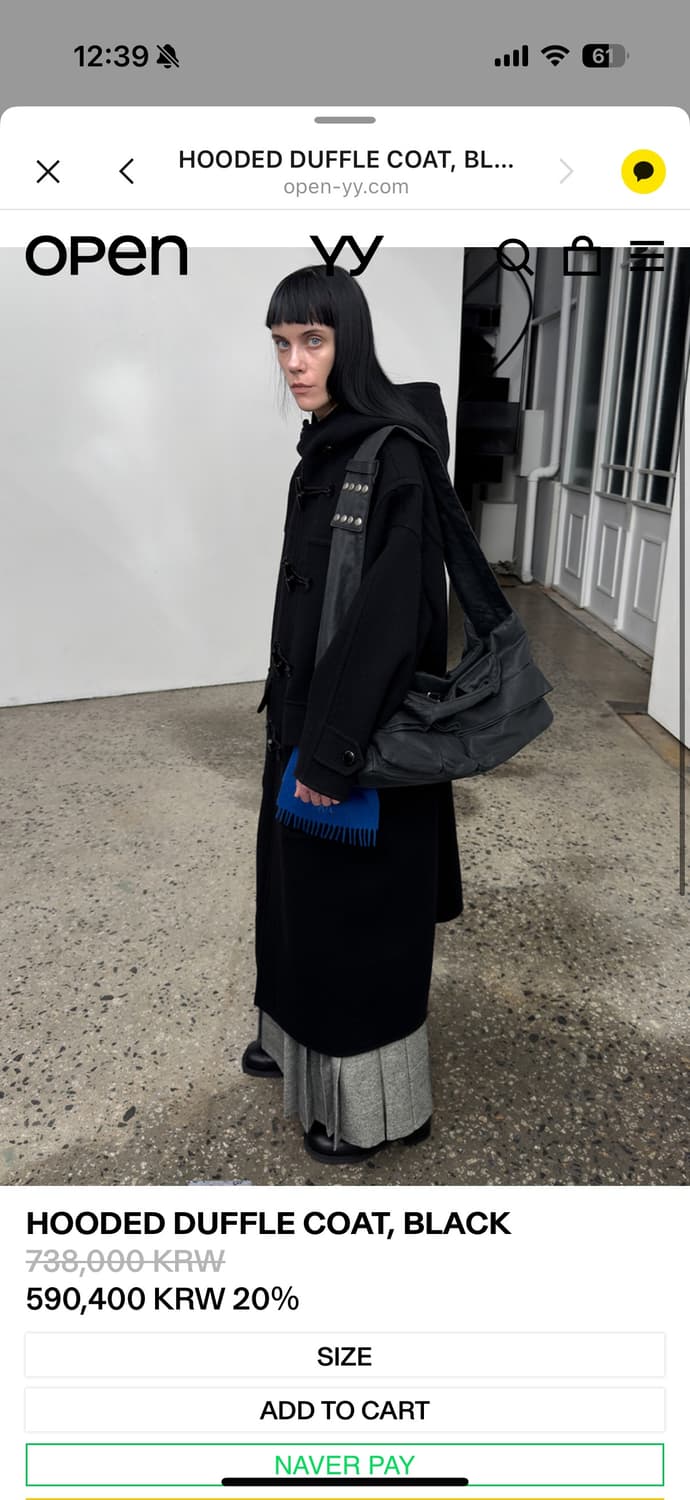 오픈와이와이 open yy HOODED DUFFLE COAT 상품이미지3