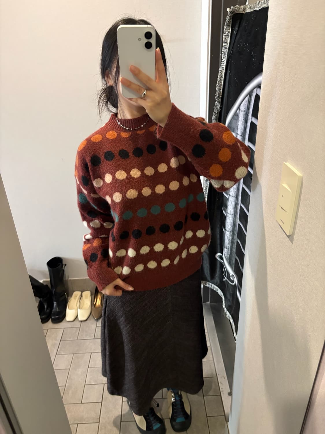 컬러 도트 긴팔 니트 상품이미지2