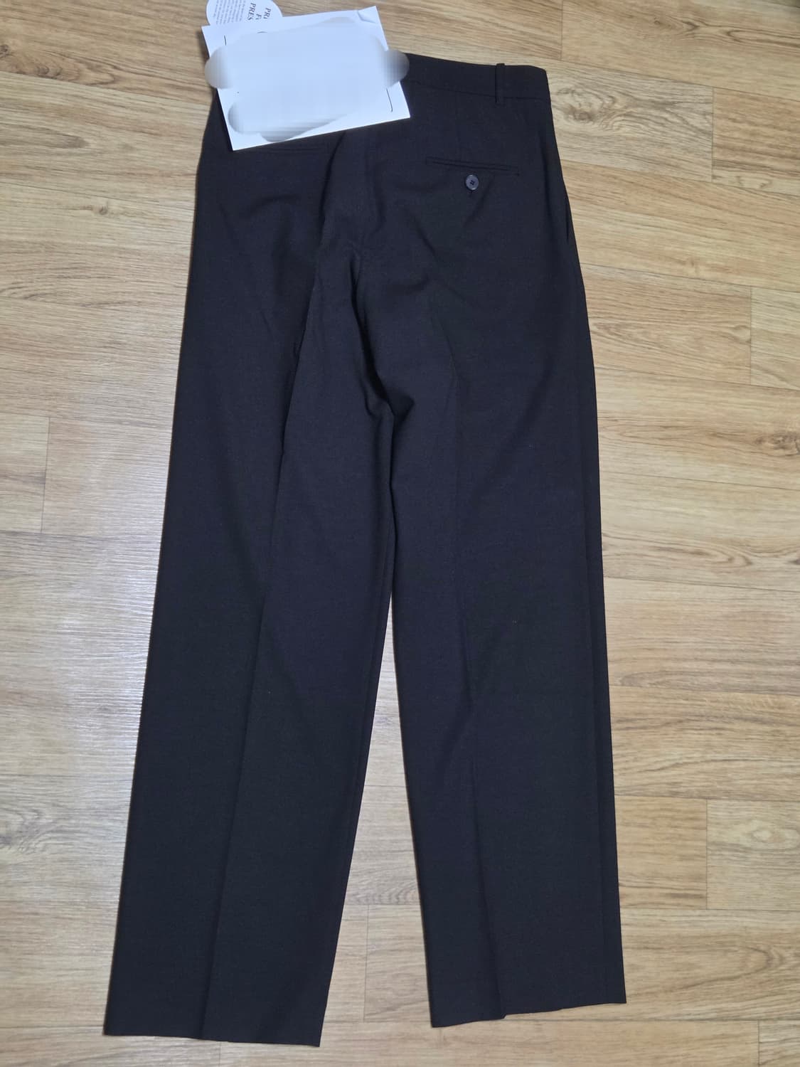 엘무드 - 프렌치 울 블렌드 스트레이트 슬랙스 (블랙,46 size) 상품이미지3