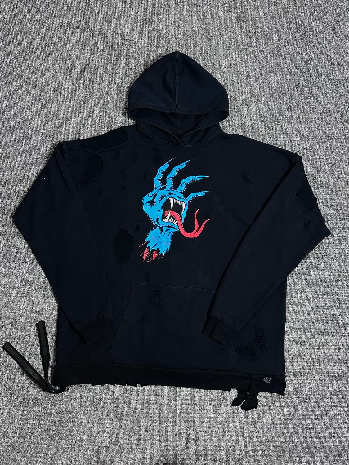 언라벨 프로젝트 디스트로이드 그래픽 후드 (블랙) 상품이미지1