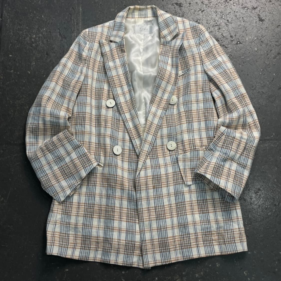 82 타임 체크 더블 자켓 상품이미지1