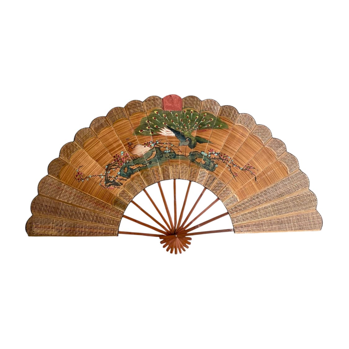 매화 대형 대나무 작품 부채 상품이미지1