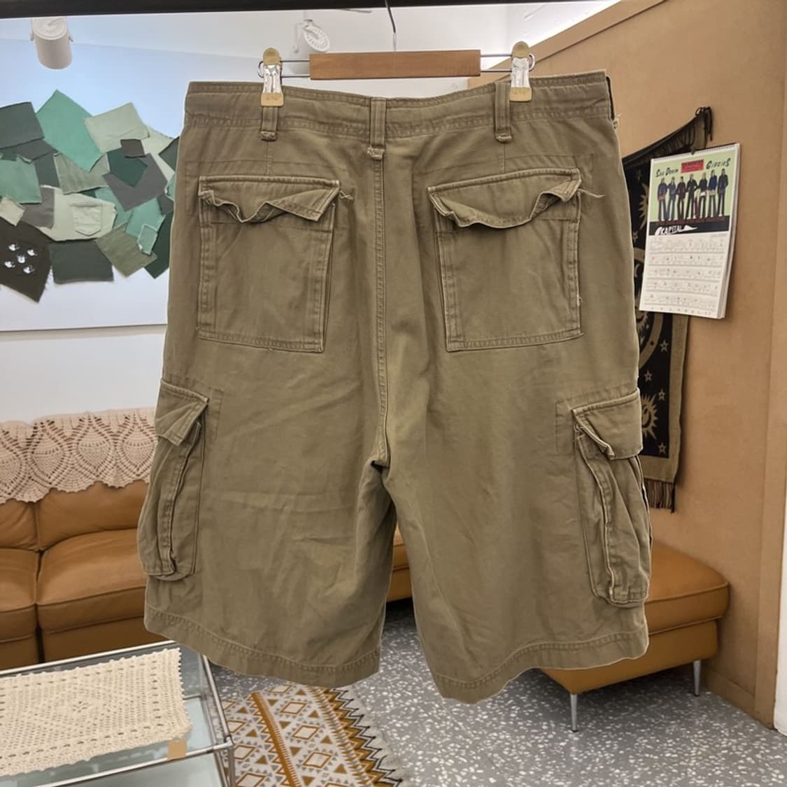 153-CA 사파리 헌팅 오트밀 카고 버뮤다 팬츠 XL C11324 상품이미지4