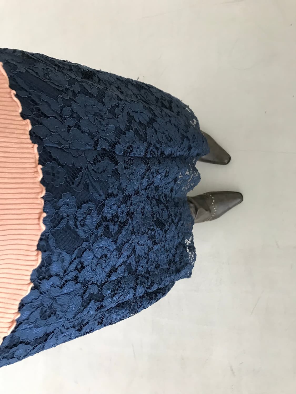 vintage navy lace skirt 상품이미지1