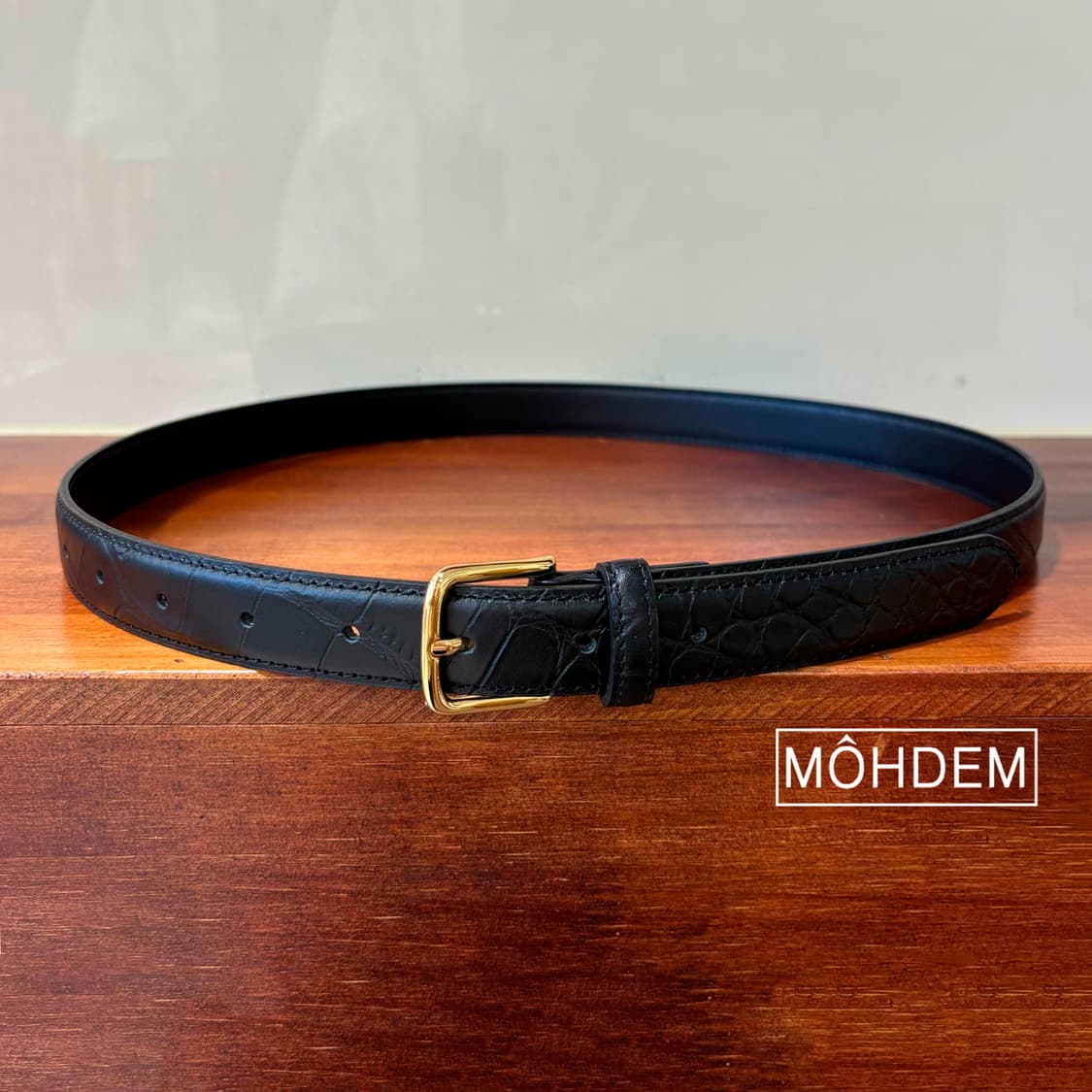 [Unisex] 크로커 레더 골드 벨트 상품이미지4
