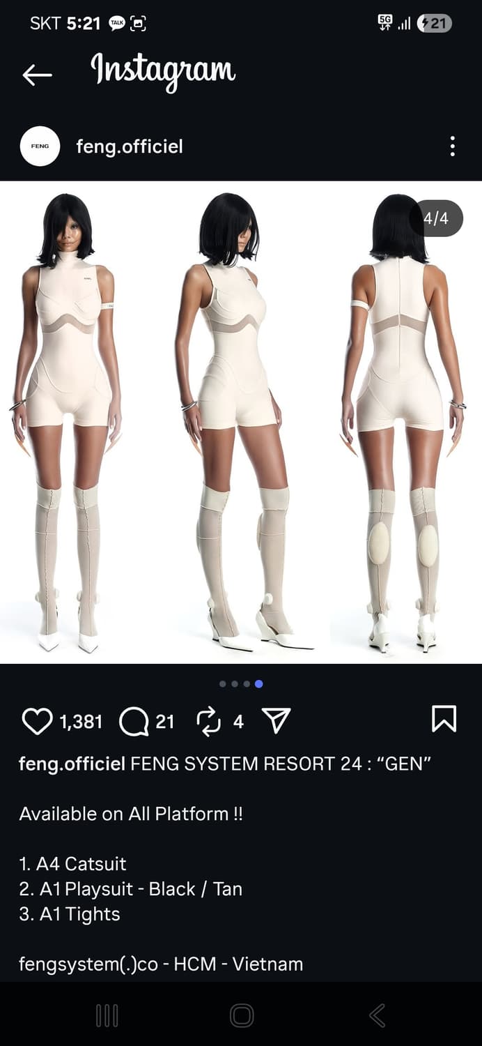 Feng System A1 TAN PLAYSUIT+TAN GEN TIGH 상품이미지2