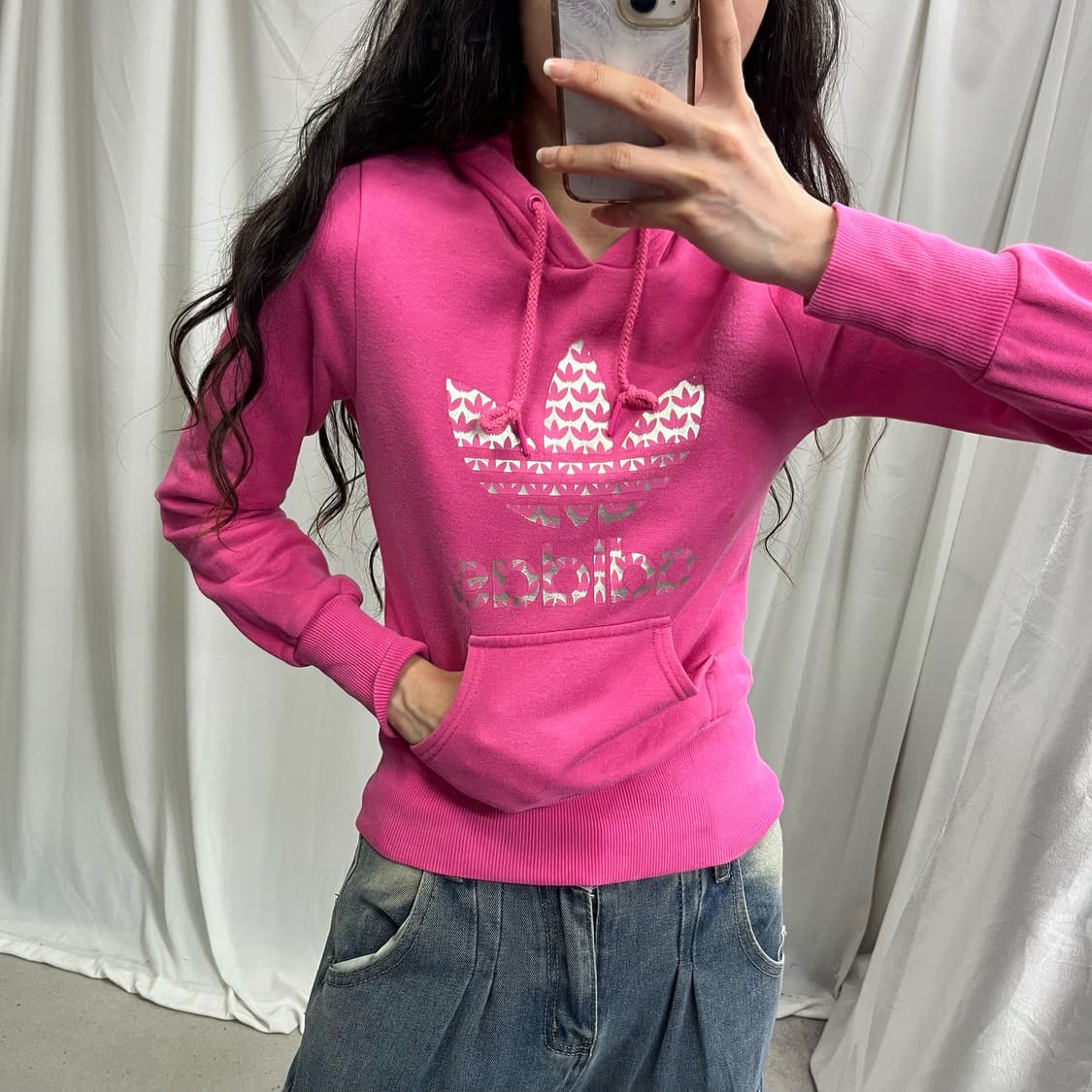 Adidas pink trefoil hoody 상품이미지3