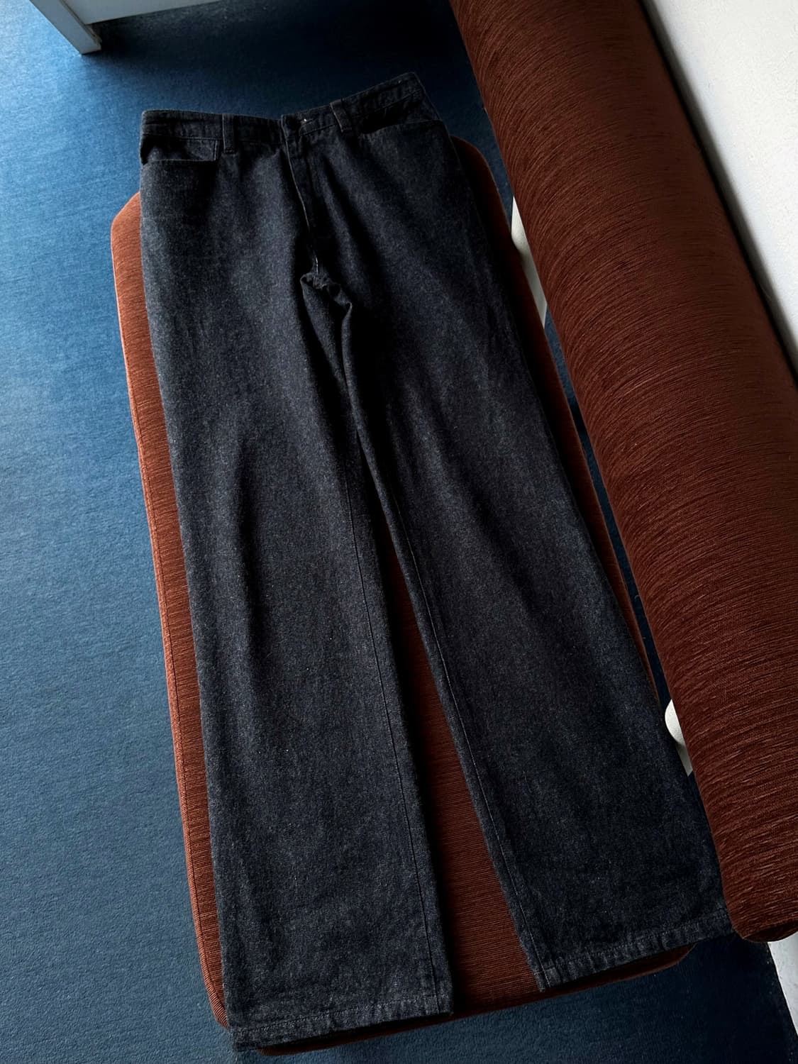 Brushed cotton denim straight pants 상품이미지2