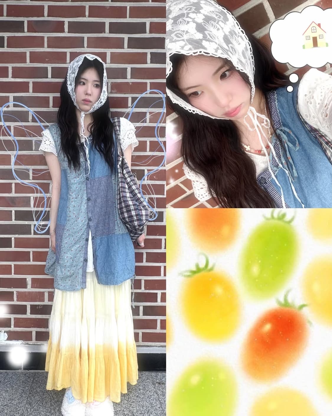 과일가게 모리소녀 빈티지 코디세트 3pcs 상품이미지1