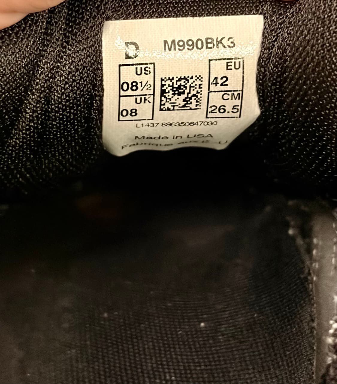 뉴발란스 M990BK3 블랙 265 상품이미지5