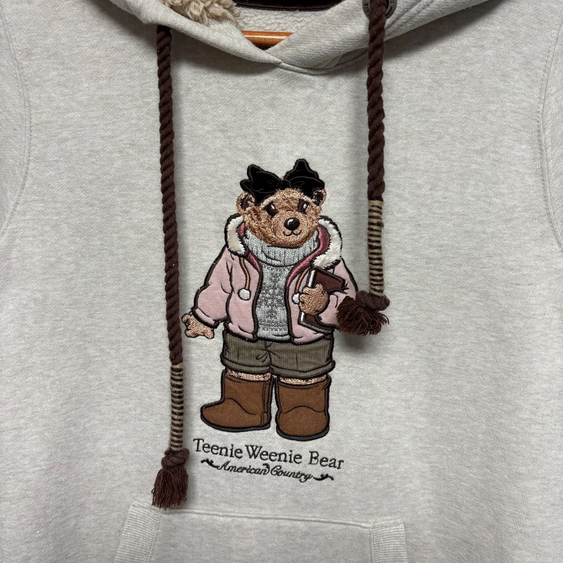 3866 티니위니 베이지 곰돌이 후드티 상품이미지2