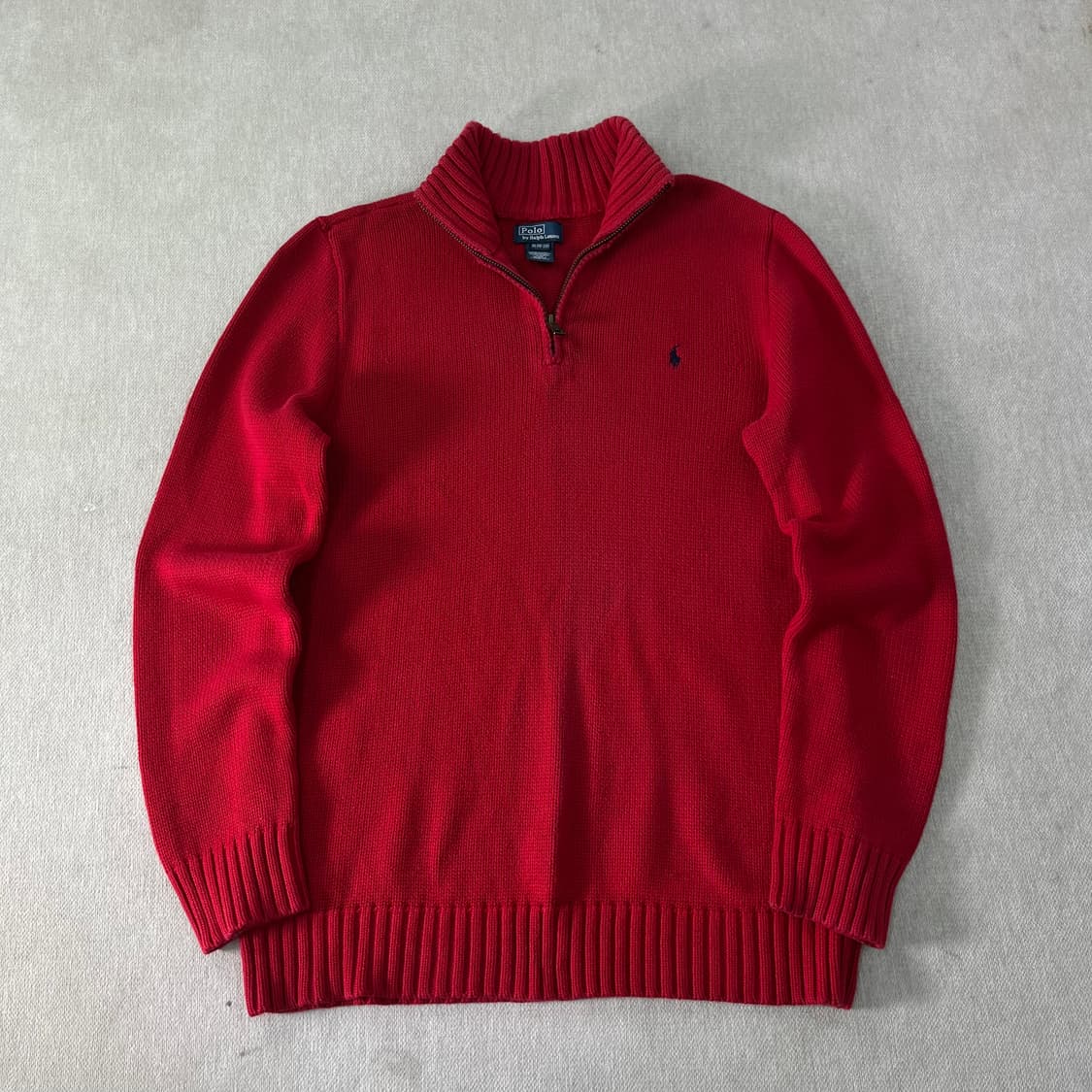 95 폴로 랄프로렌 레드 반집업 니트  상품이미지1