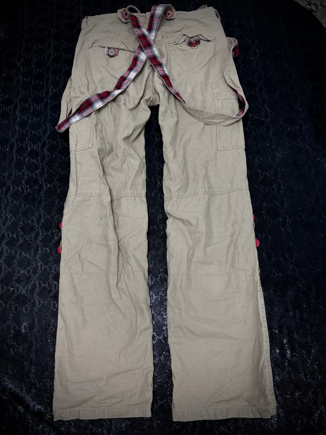 “Vintage” Y2K Mood Check Detail Cargo Be 상품이미지6