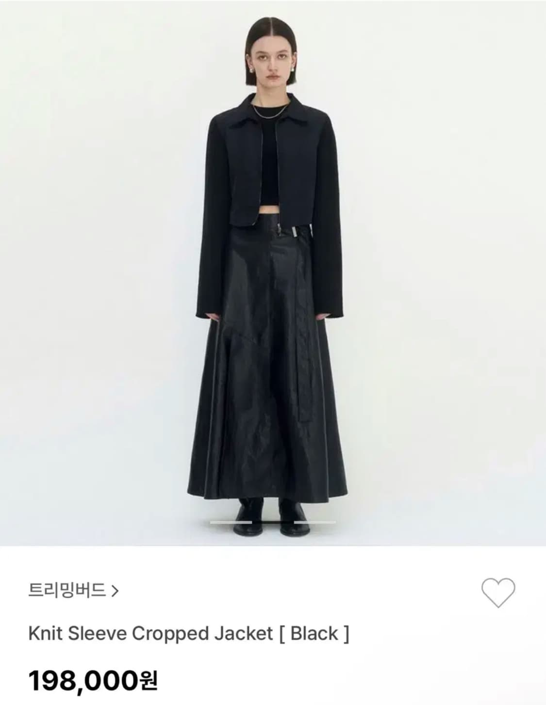 트리밍버드 Knit sleeve cropped jacket [black] 상품이미지4