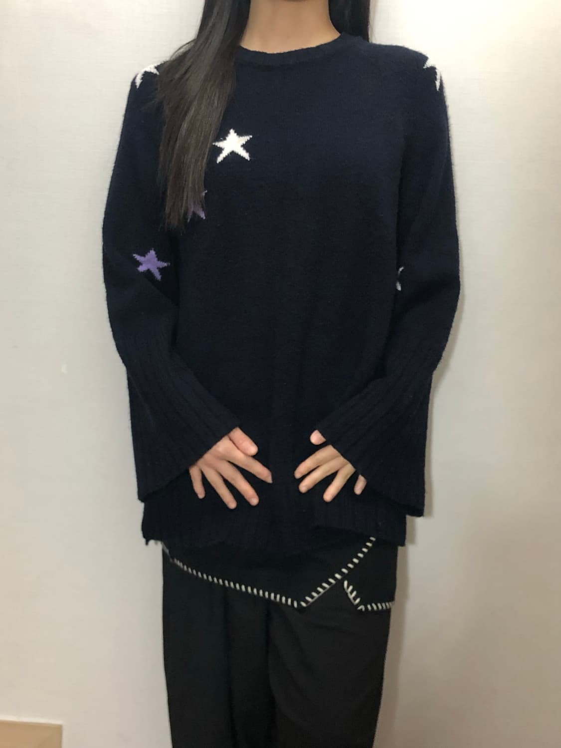 빈티지 네이비 키치 니트 상품이미지4