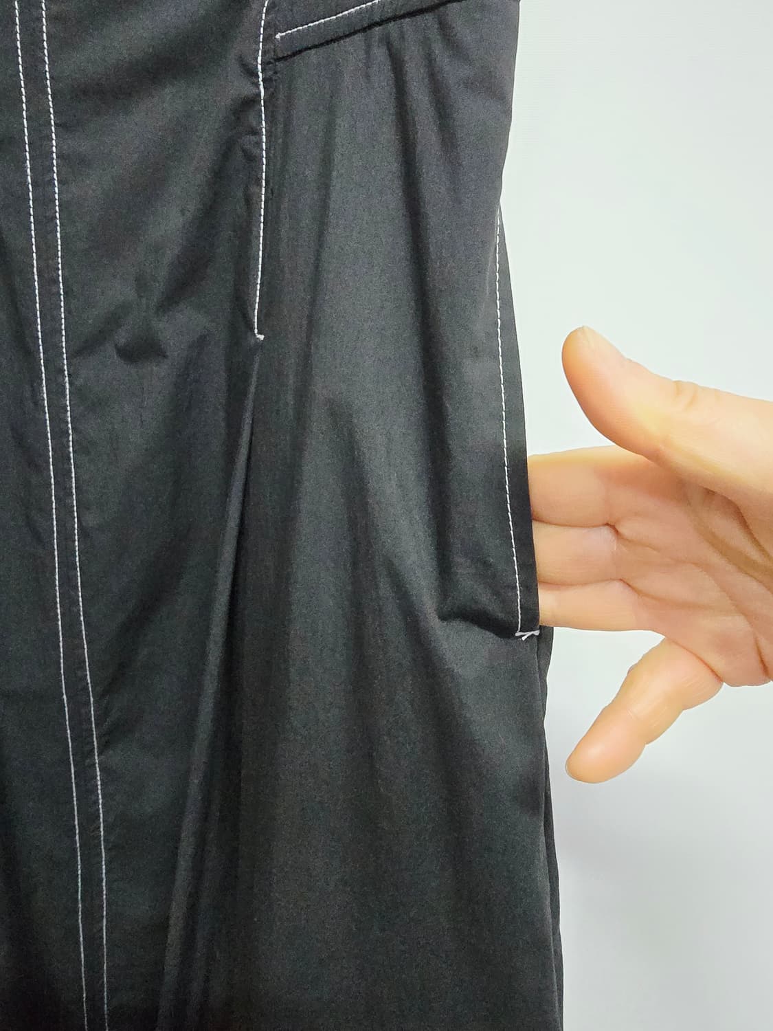 에고이스트 블랙 롱 원피스 스티치 포인트55 상품이미지7