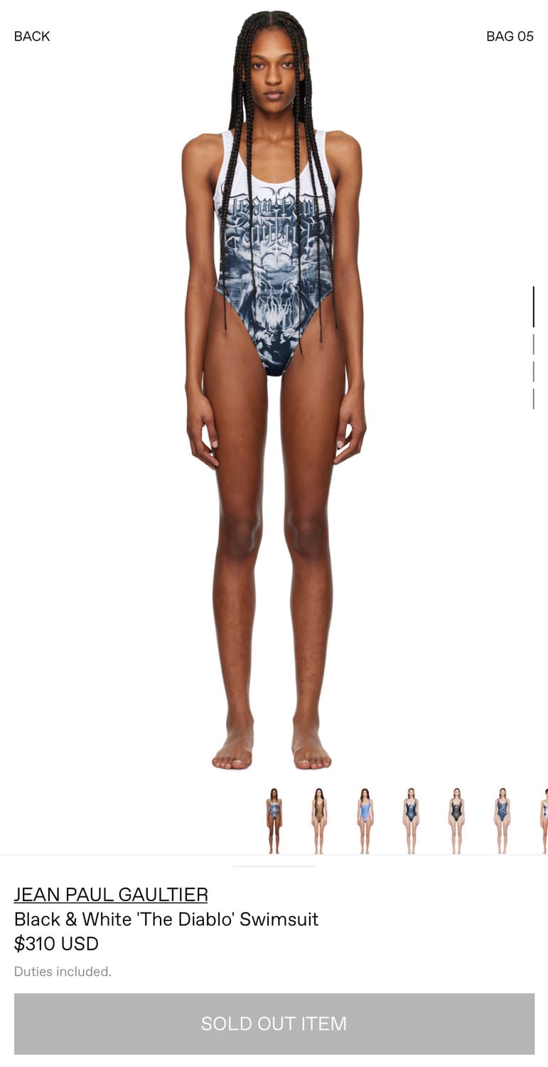 장폴고티에 스윔 바디수트 상품이미지1