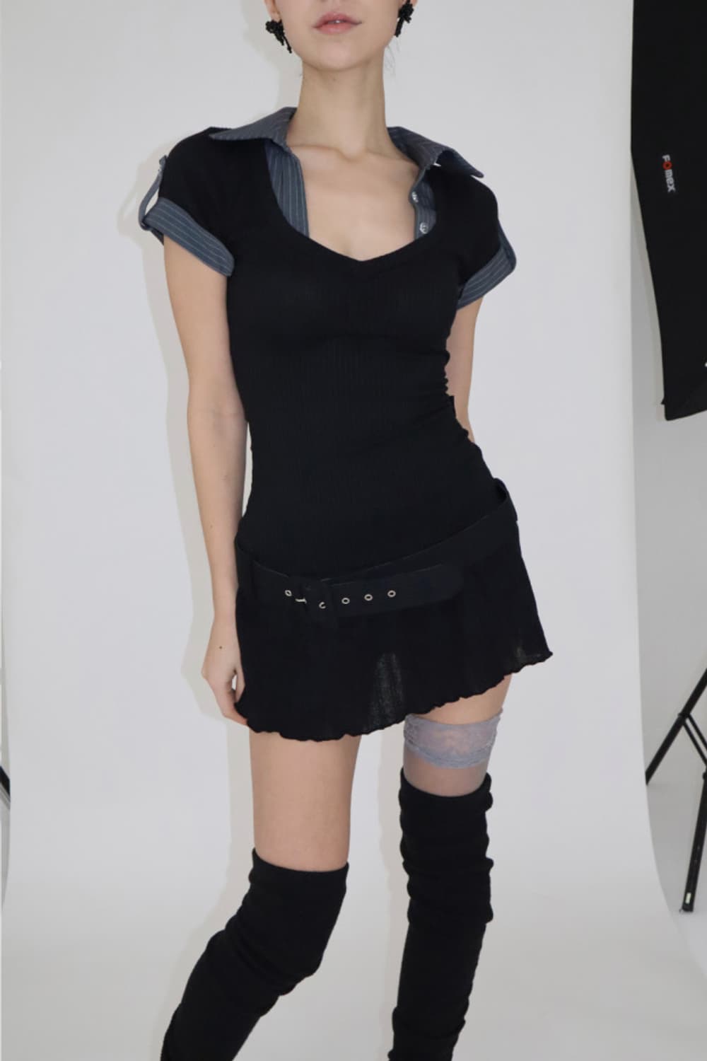 bnfrom STUDY WASIT BELT DRESS black 상품이미지2