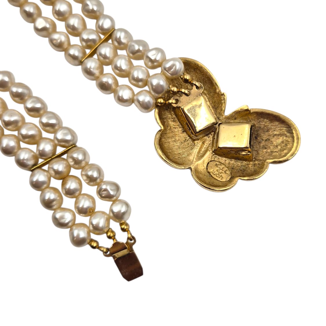 80s 미국 케네스 제이x에이본 나비 못난이 진주 초커 상품이미지4