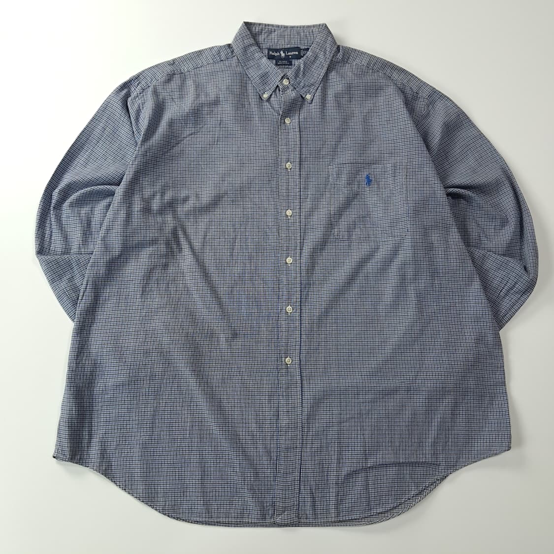 CJ493 2XL 폴로 빅사이즈 블루블랙 마이크로하운드투스 셔츠 남방 상품이미지1