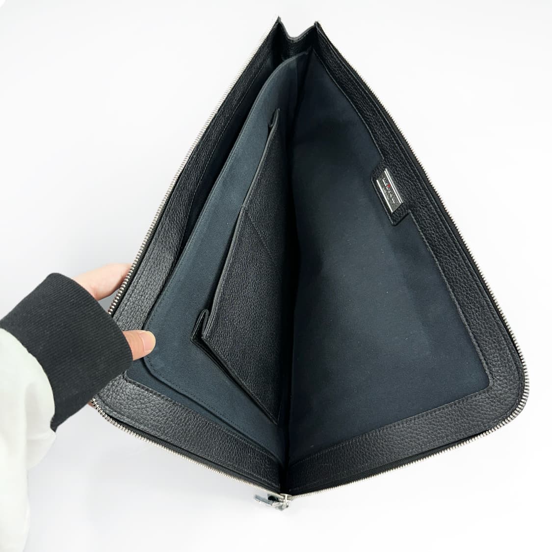 Kiton 키톤 레더 클러치 백 블랙 상품이미지8