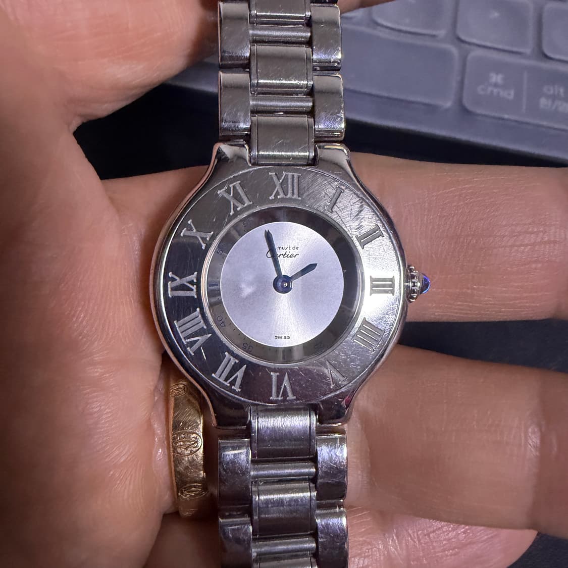 까르띠에 여성 실버 21C 쿼츠 스틸 시계 29mm 상품이미지1