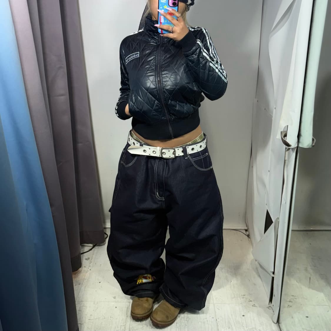 y2k 아디다스 네이비 퀄팅 자켓  상품이미지5