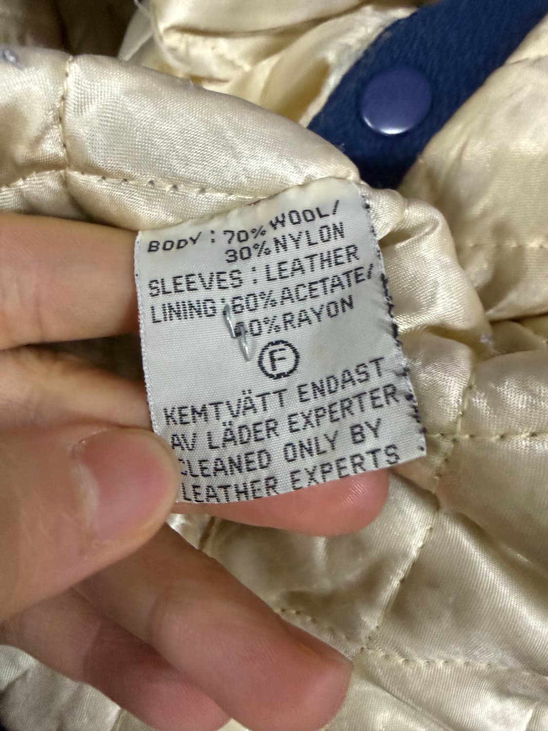 Levis 리바이스 90s 레더 슬리브 울 바시티자켓 상품이미지6