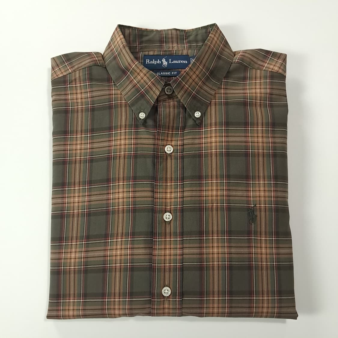 CK293 L 폴로 90s 클래식 타탄체크 올리브 셔츠 남방 상품이미지7