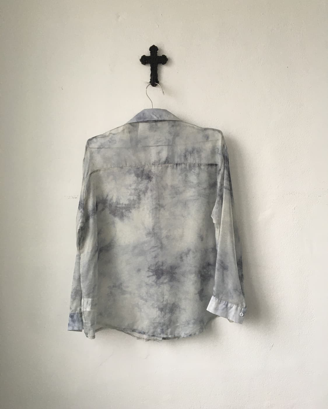 Dyed printing see through shirt 상품이미지3