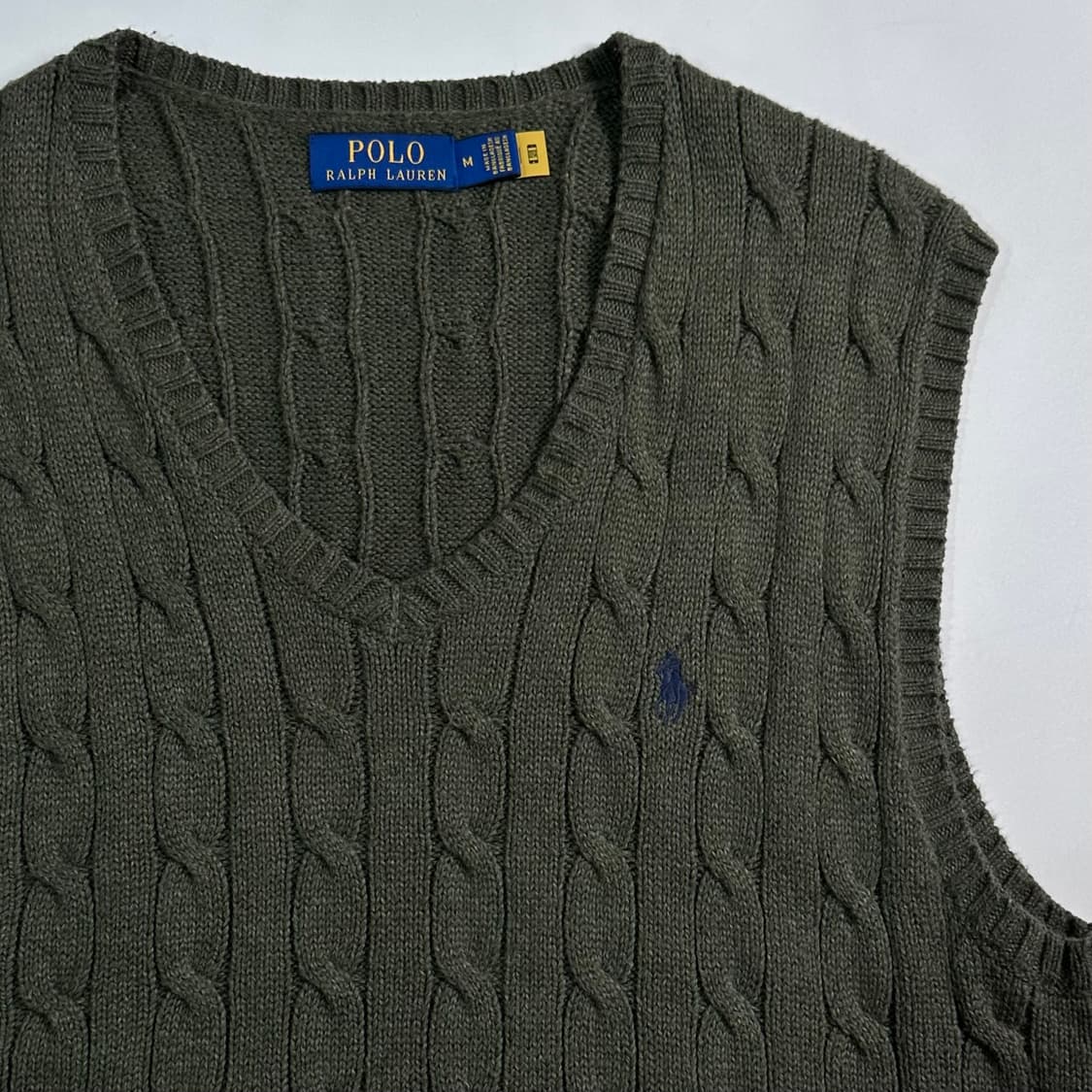 폴로 랄프로렌 카키 케이블 니트 조끼  상품이미지4