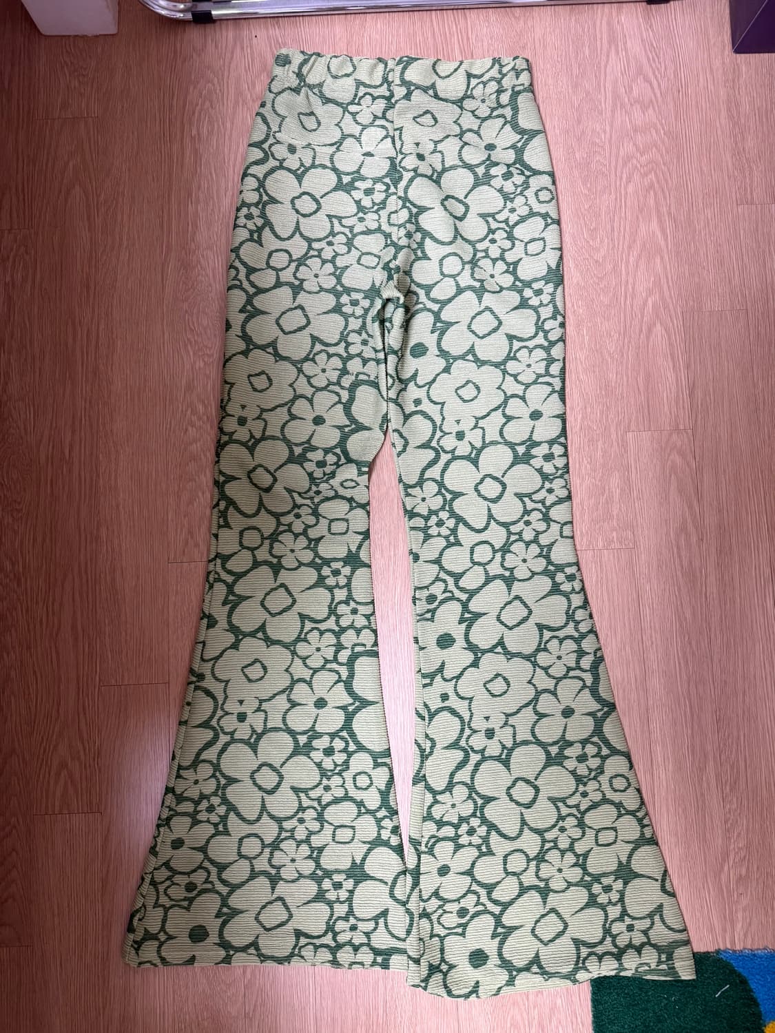 (반택포) 꽃 패턴 그린 부츠컷 팬츠  상품이미지5