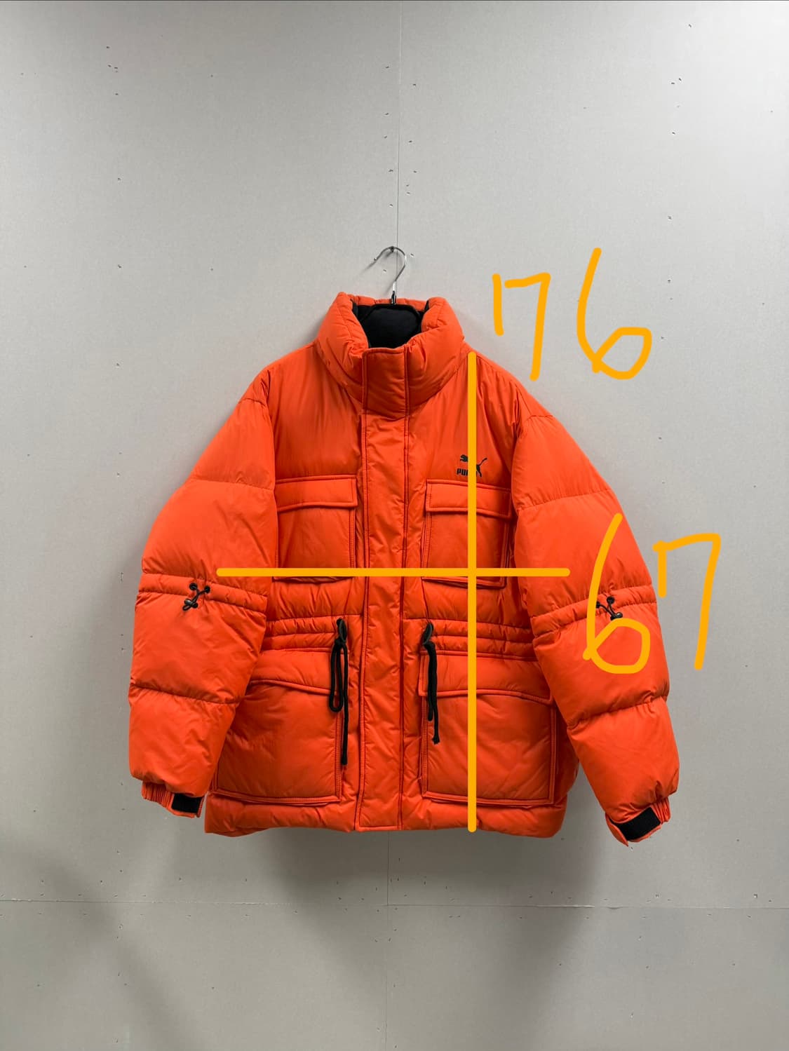 남성 100-105 / 푸마 올타임 챌린저 다운 패딩 오렌지 상품이미지3