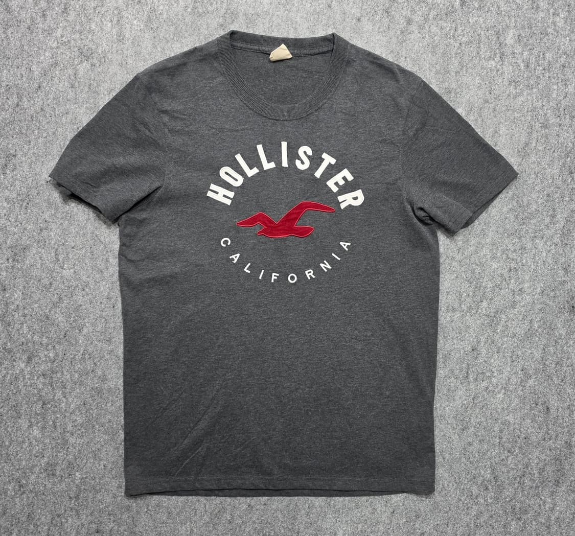 홀리스터 빅로고 Y2K 그레이 반팔티 XL 상품이미지1