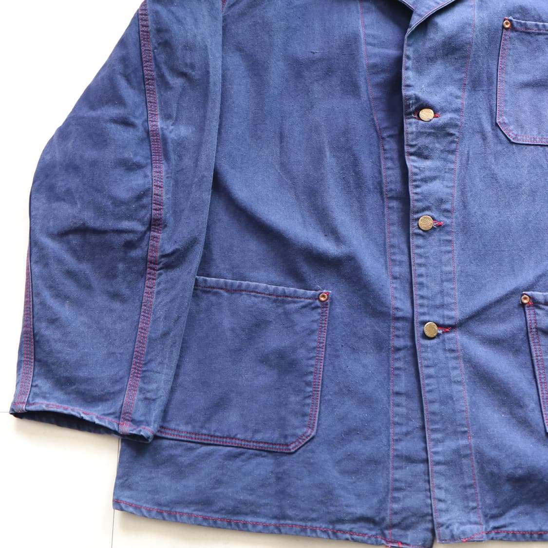 70s 프렌치 Fristads  노치드 라펠 리벳 초어 워크자켓(105) 상품이미지4
