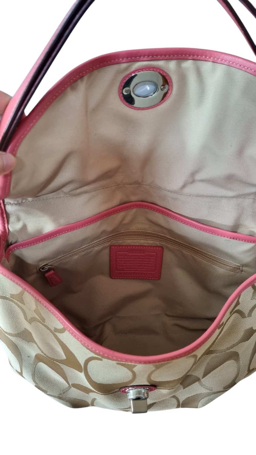 코치 시그니처 숄더백 베이지 핑크 히메 갸루 y2k 올드코치 빈티지코치 상품이미지6