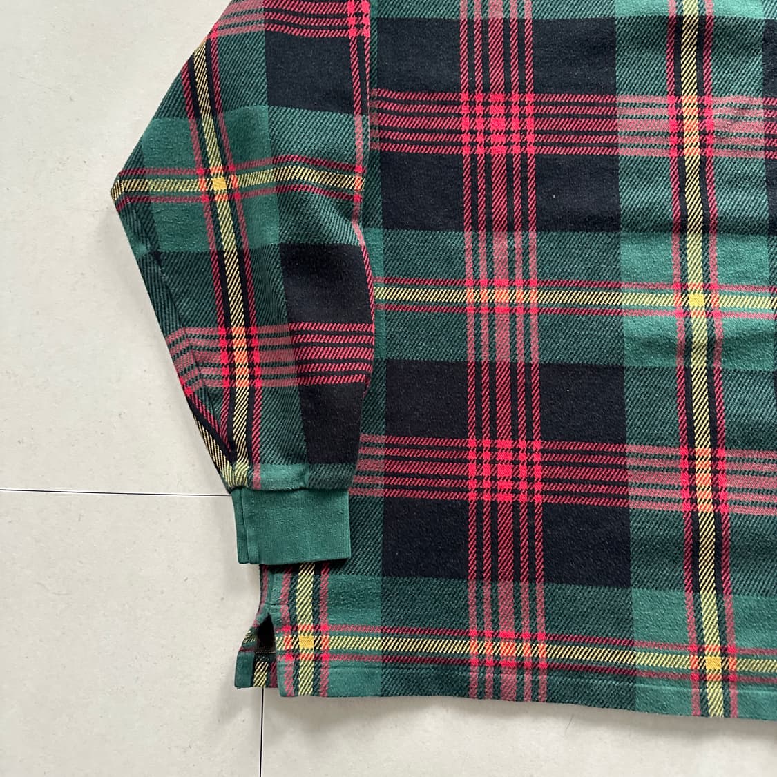 90s 폴로 랄프로렌 타탄 체크 럭비 셔츠 L  상품이미지10