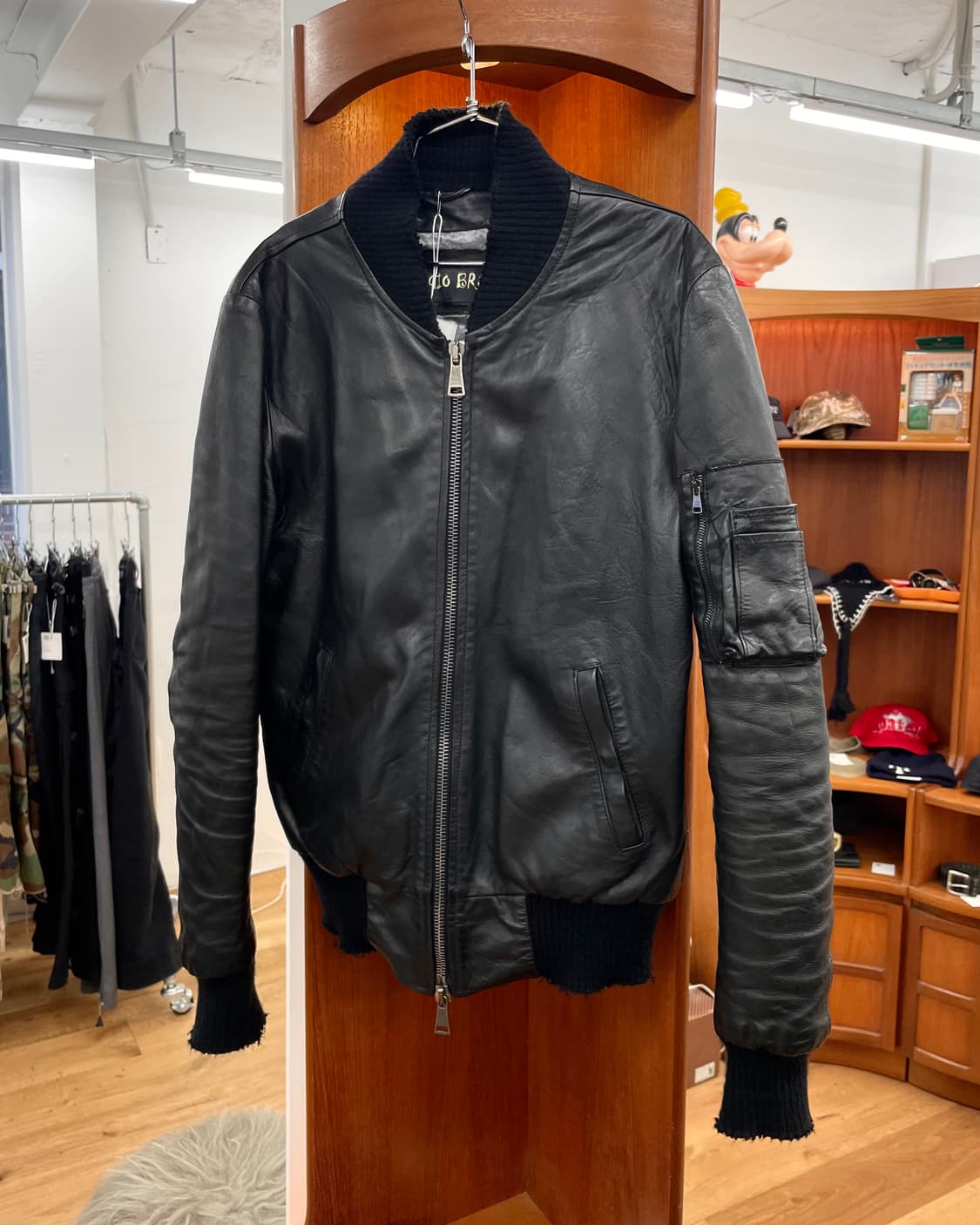 [44] 조르지오브라토 디스트레스드 레더 봄버 자켓 상품이미지7