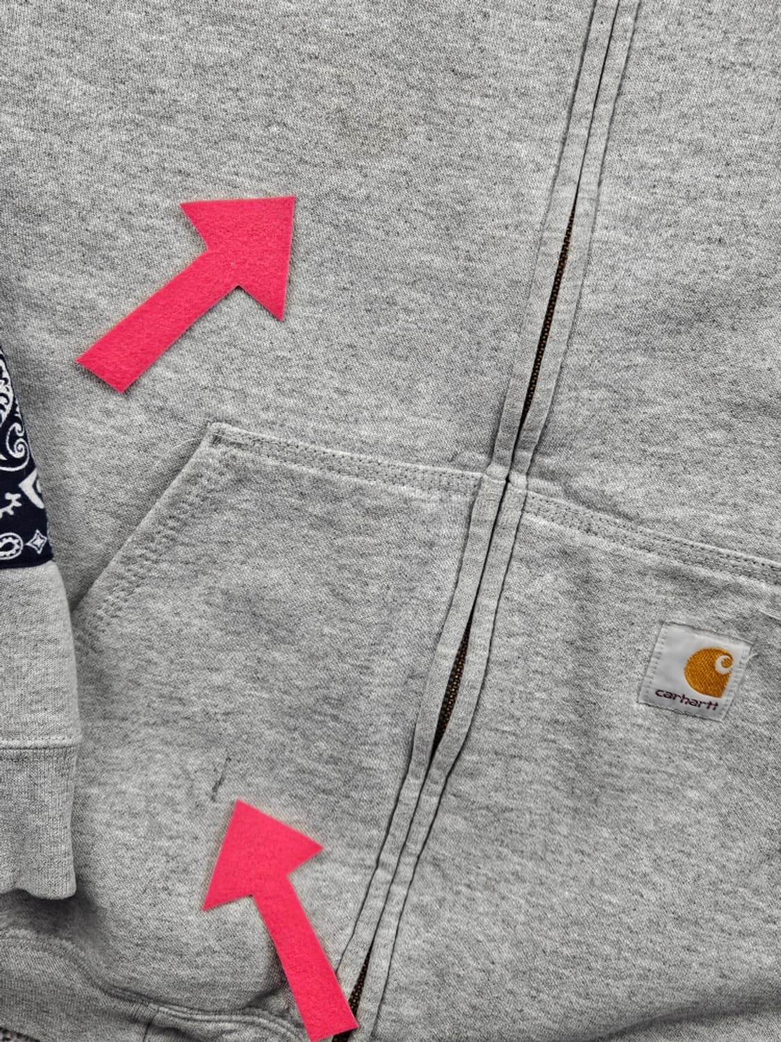 칼하트 페이즐리 반다나 커스텀 스웻 후드 집업 ( XL ) / 11487 상품이미지7