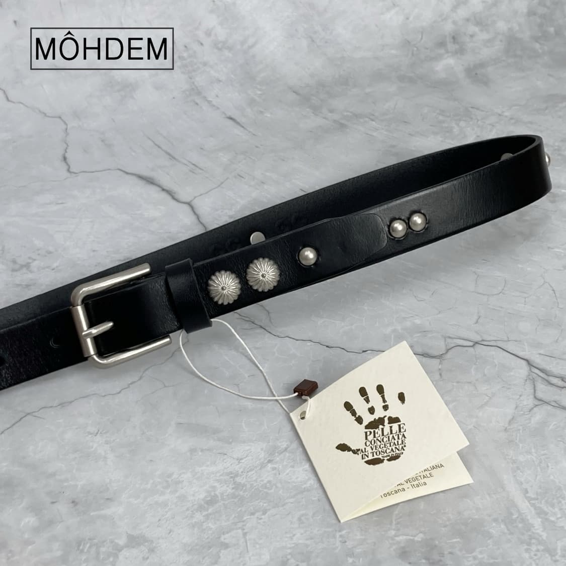 [Unisex] 플라워 스터드 웨스턴 가죽벨트 상품이미지3