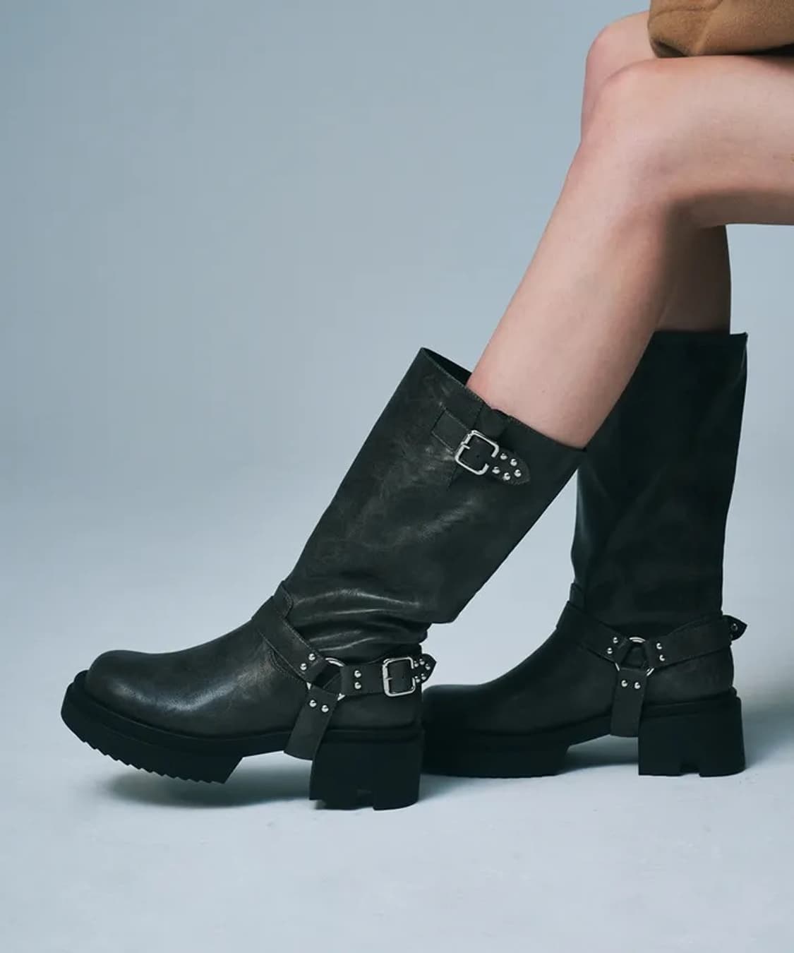 솔트앤초콜릿 토 라이더 버클부츠 그레이 245 상품이미지2